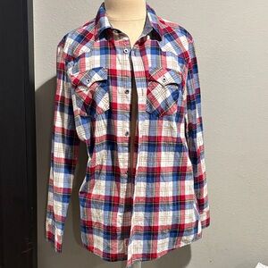 Levi's Red and Blue Plaid Button Down Shirt